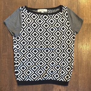Loft Black and White Graphic Top Size XS